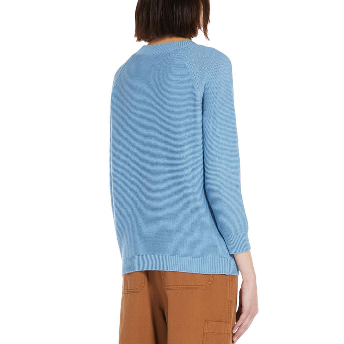PURE COTTON LINZ SWEATER Woman Light Blue