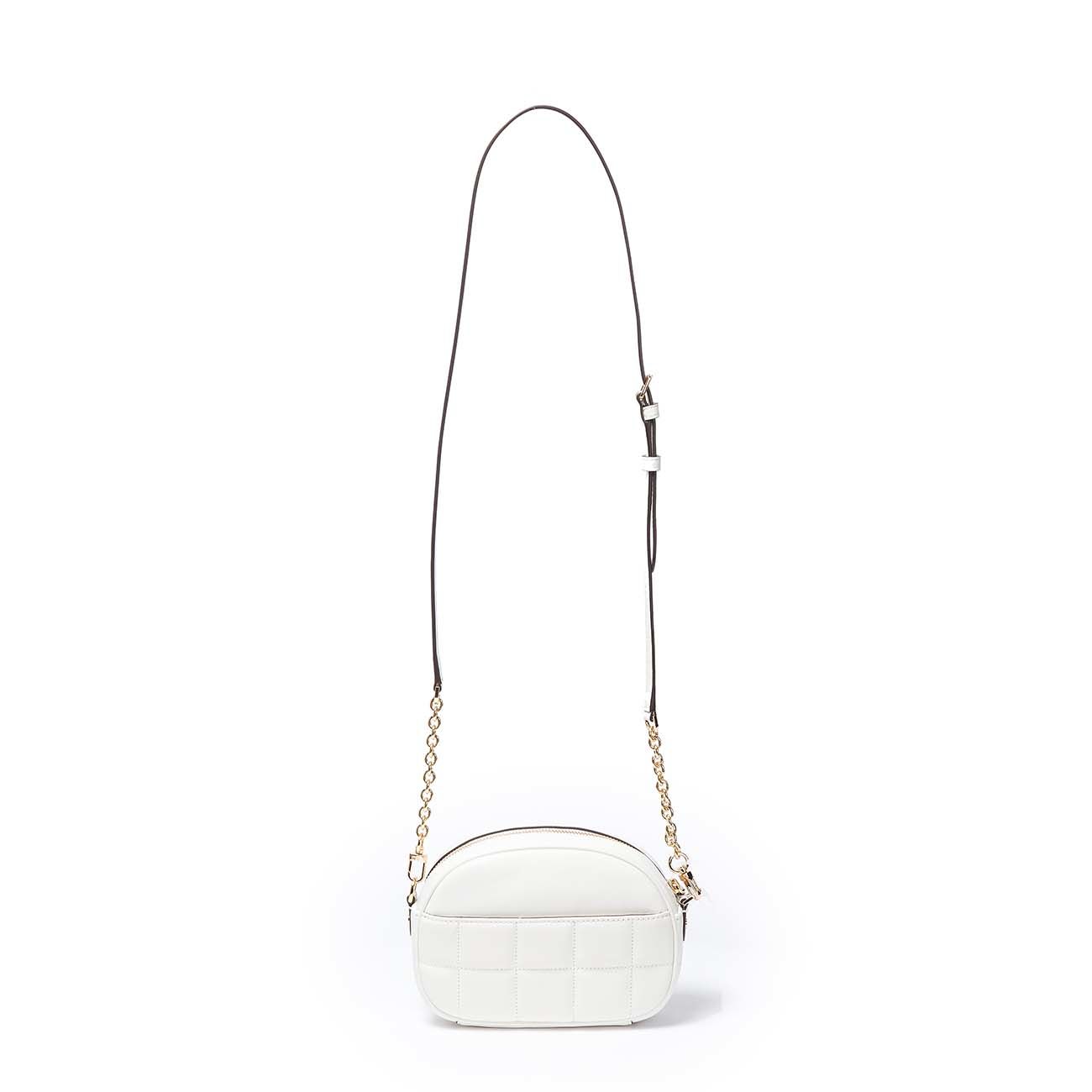 QUILTED OVAL JET SET CHARM CROSSBODY Woman Optic white