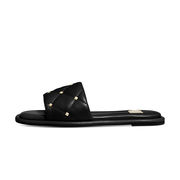 QUILTED SANDALS WITH STUDS Woman Black QUILTED SANDALS WITH STUDS Woman Black