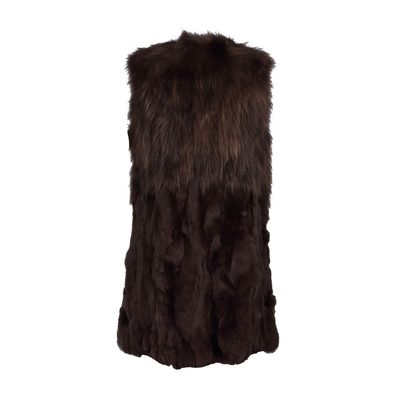 dark brown fur vest