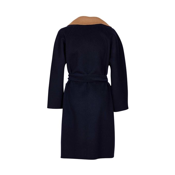 RAIL REVERSIBLE DOUBLE WOOL COAT Woman Navy Camel