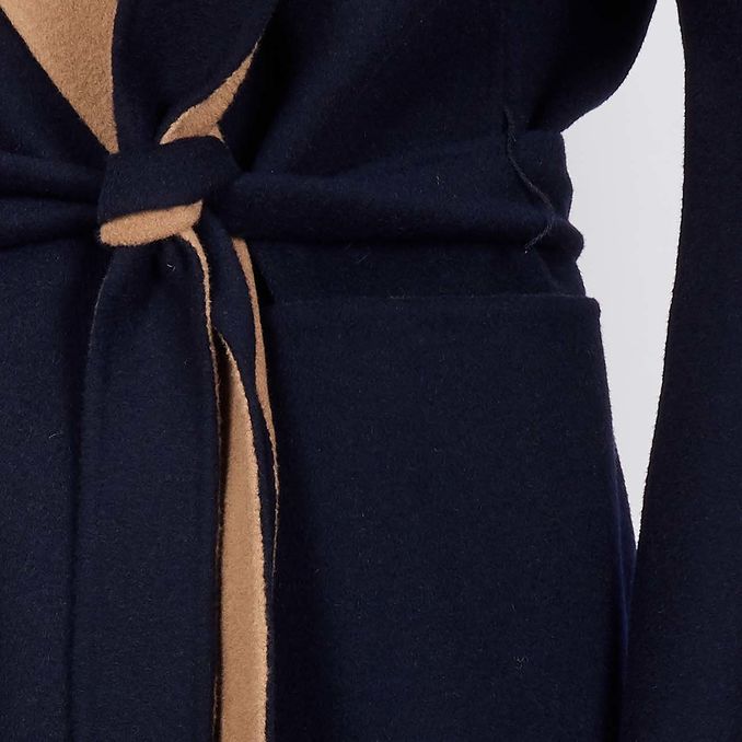 RAIL REVERSIBLE DOUBLE WOOL COAT Woman Navy Camel