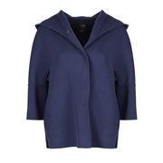RAPACE WOOL CAPE WITH HOOD Woman Cobalt RAPACE WOOL CAPE WITH HOOD Woman Cobalt