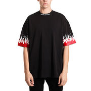 RED-WHITE DOUBLE FLAMES T-SHIRT Man Black RED-WHITE DOUBLE FLAMES T-SHIRT Man Black