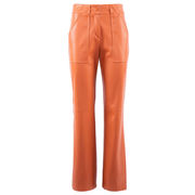 REGULAR FAUX LEATHER TROUSERS Woman Amber REGULAR FAUX LEATHER TROUSERS Woman Amber