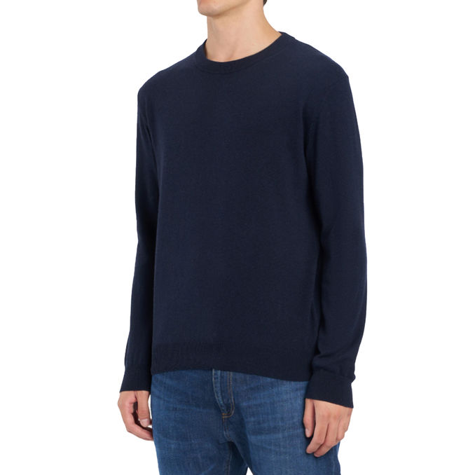 REGULAR FIT CREW NECK SWEATER IN CASHMERE AND SILK