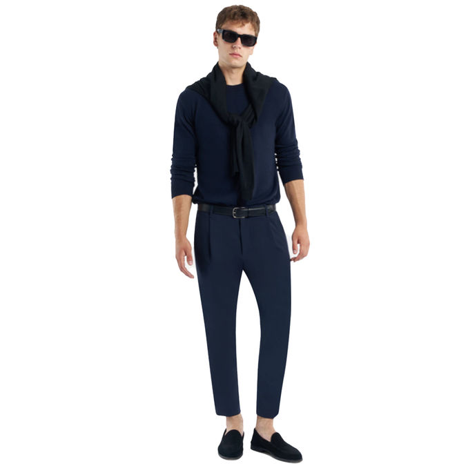 REGULAR FIT CREW NECK SWEATER IN CASHMERE AND SILK