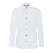 REGULAR TEXAN SHIRT IN COTTON PIQUET Man White REGULAR TEXAN SHIRT IN COTTON PIQUET Man White