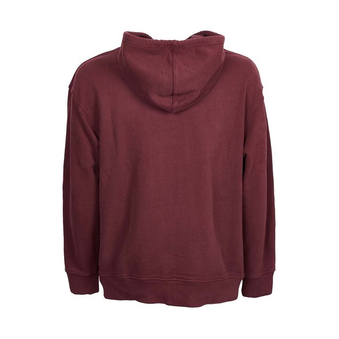 RELAXED GRAPHIC SERIF LOGO HOODIE Man Bordeaux Orange