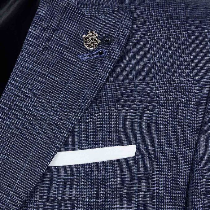 REVER PRINCE OF WALES EQUILIBRIO JACKET Man Azure Blue