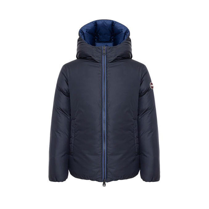 REVERSIBLE DOWN JACKET WITH HOOD Kids Captain Navy