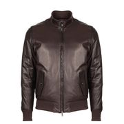 REVERSIBLE JACKET IN LEATHER AND NYLON Man Brown REVERSIBLE JACKET IN LEATHER AND NYLON Man Brown