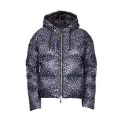 REVERSIBLE LEOPARD DOWN JACKET Woman Grey malachite REVERSIBLE LEOPARD DOWN JACKET Woman Grey malachite