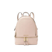 RHEA ZIP BACKPACK IN HAMMERED LEATHER Woman Soft Pink RHEA ZIP BACKPACK IN HAMMERED LEATHER Woman Soft Pink