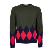 RHOMBUS CREW NECK SWEATER Man Dark green RHOMBUS CREW NECK SWEATER Man Dark green
