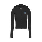 RIB CARDI BADGE HOODED SWEATSHIRT Woman Black RIB CARDI BADGE HOODED SWEATSHIRT Woman Black