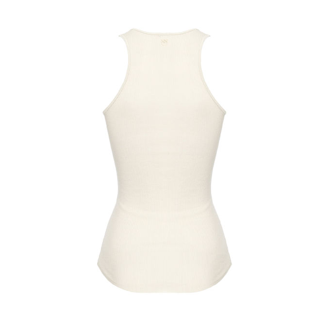 RIB TANK TOP Woman Beige