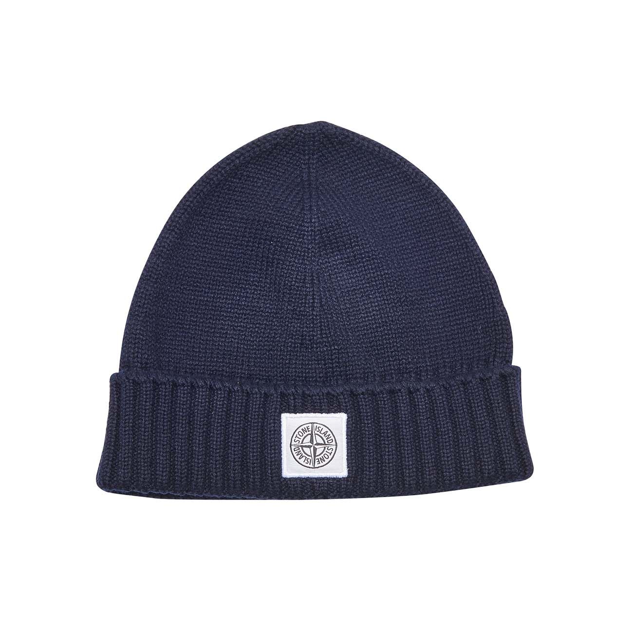 blue ribbed beanie