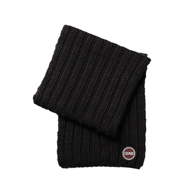 RIBBED KNIT SCARF Man Black