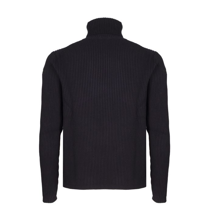RIBBED TURTLE NECK SWEATER Man Blue