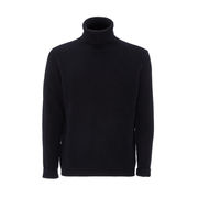 RIBBED TURTLENECK IN COTTON Man Blue Black RIBBED TURTLENECK IN COTTON Man Blue Black
