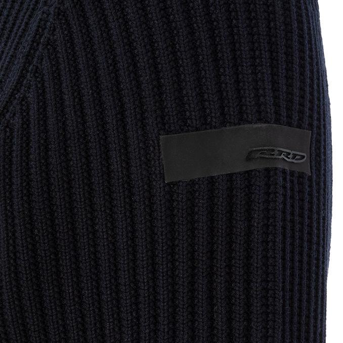 RIBBED TURTLENECK IN COTTON Man Blue Black