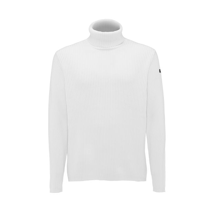 RIBBED TURTLENECK IN COTTON Man White