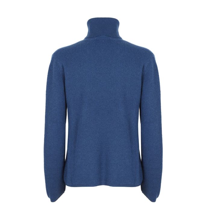 RIBBED TURTLENECK SWEATER NABUCCO IN WOOL AND CACHEMIRE Woman Cobalt blue