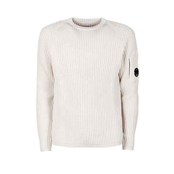 RIBBED WOOL PULLOVER Man Sand Shell