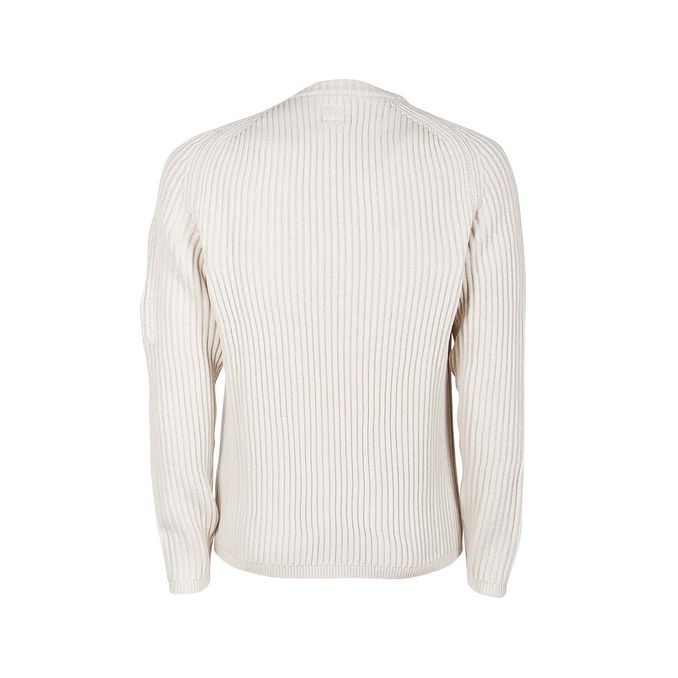 RIBBED WOOL PULLOVER Man Sand Shell