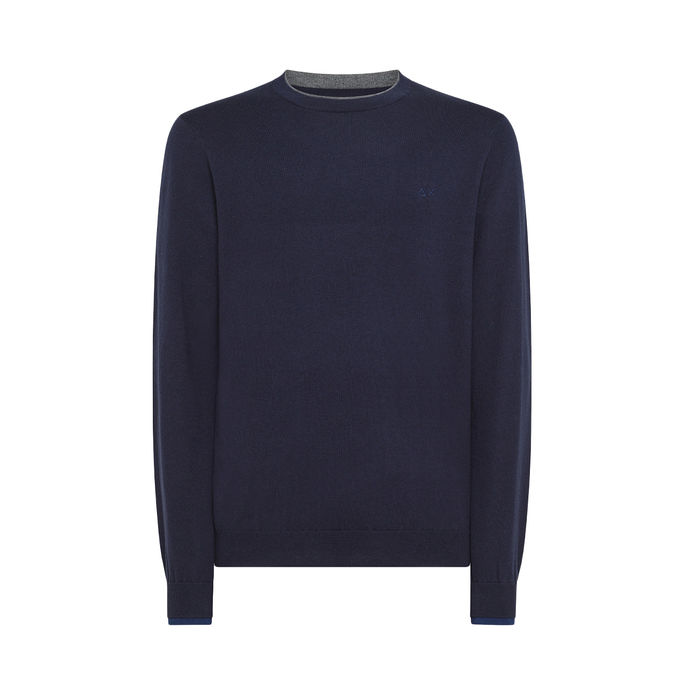 RIBBED WOOL SWEATER Man Blue