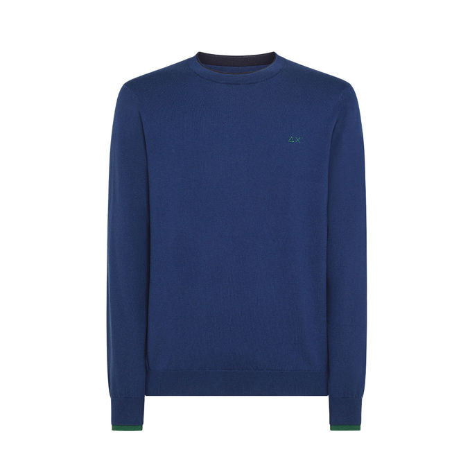 RIBBED WOOL SWEATER Man Blue