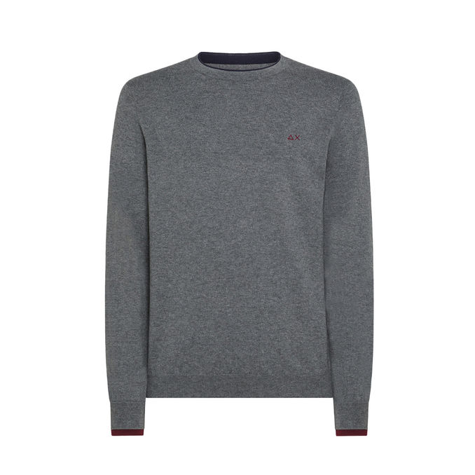 RIBBED WOOL SWEATER Man Grey