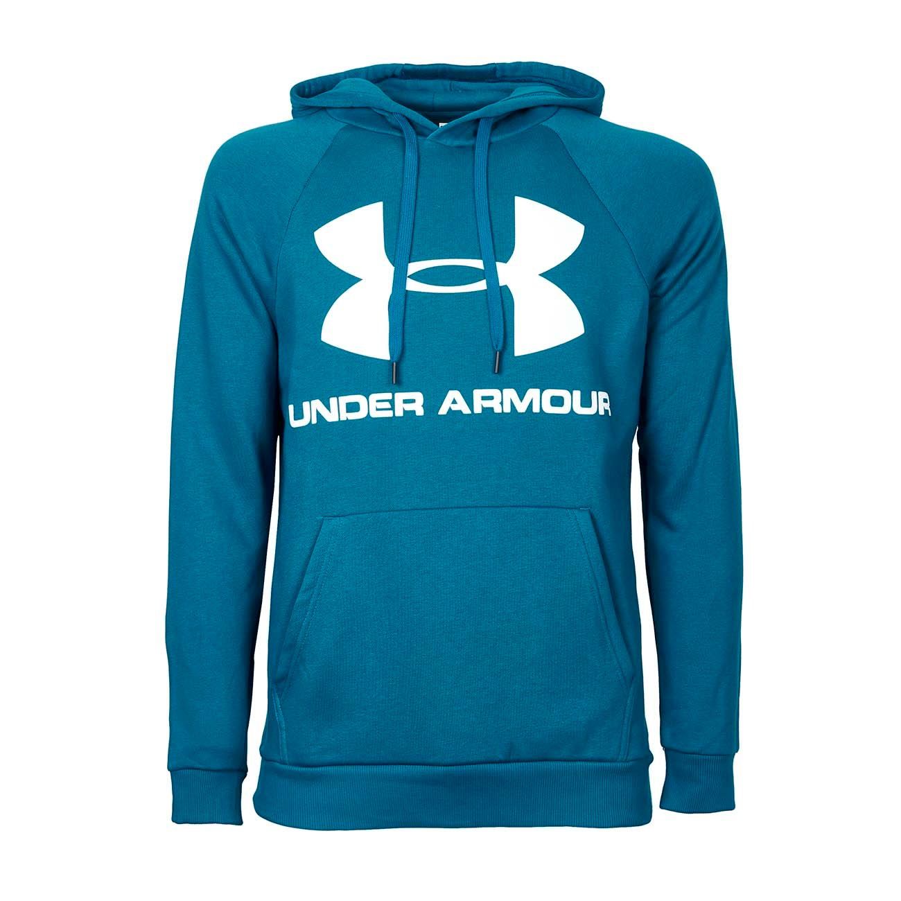 blue and green under armour hoodie