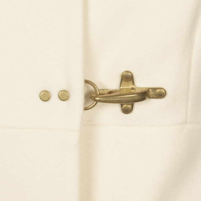 ROMANTIC COAT 3 HOOKS IN WOOL CLOTH Woman White Wool