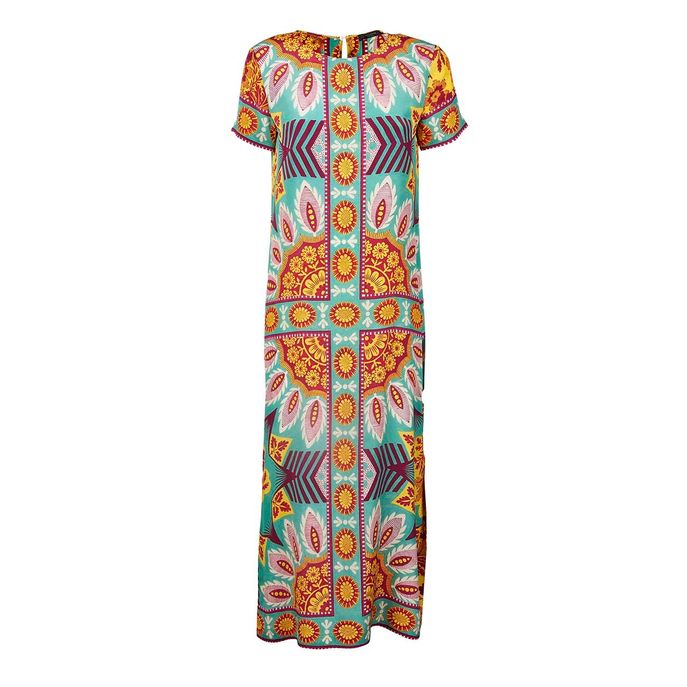 MAX MARA WEEKEND RONCOLO PRINTED DRESS IN SILK WITH SHORT SLEEVE Woman ...
