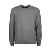 ROUN NECK SWEATER WITH EMBROIDERED LOGO Man Grigio Chiaro ROUN NECK SWEATER WITH EMBROIDERED LOGO Man Grigio Chiaro