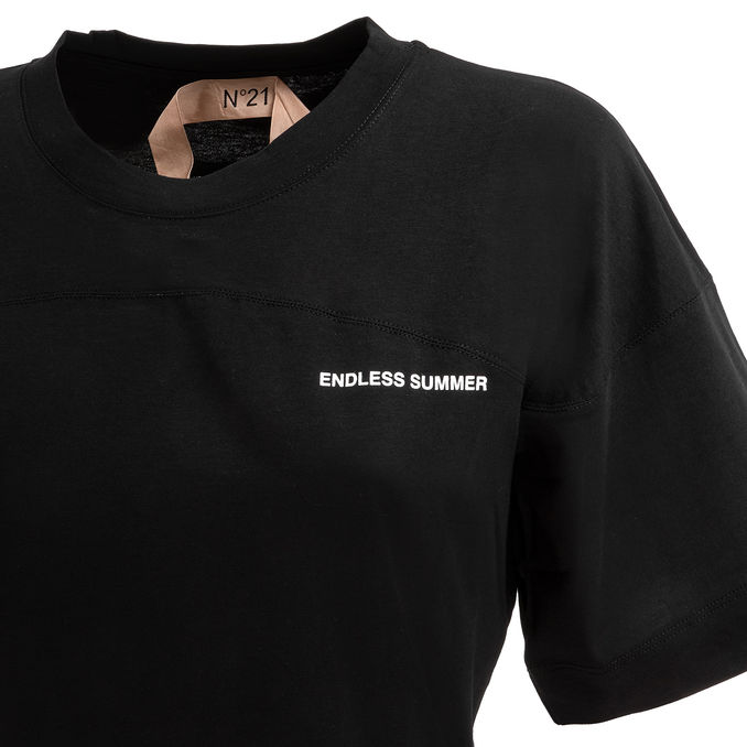 Vetements Inside-Out Logo Cotton T-Shirt - Black