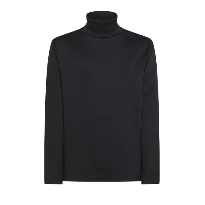 ROUND SOLID TURTLENECK Man Black
