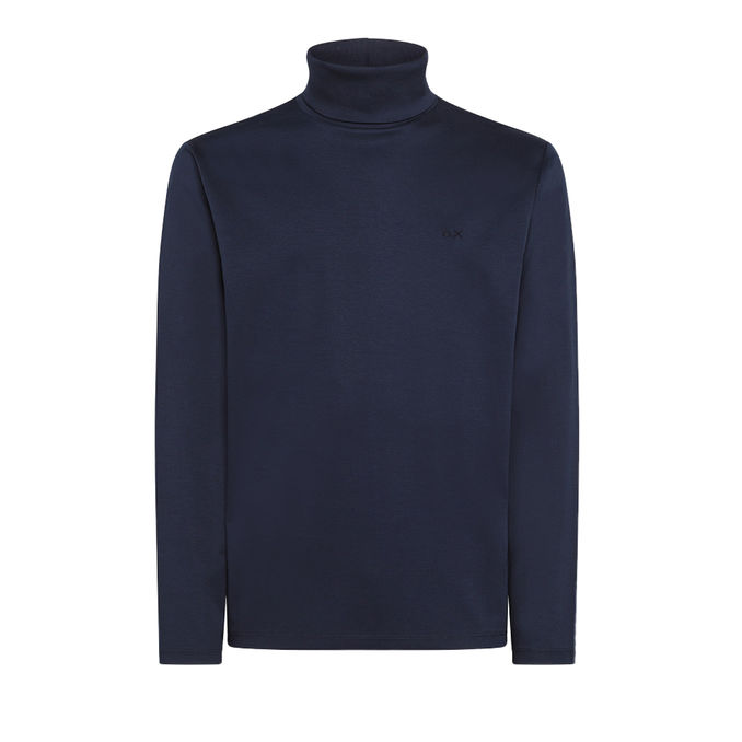 ROUND SOLID TURTLENECK Man Navy Blue