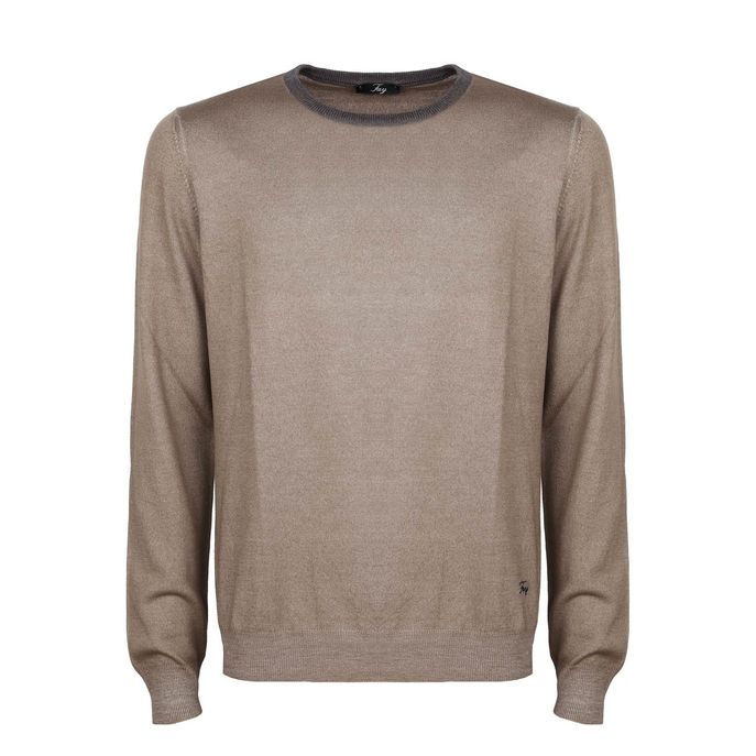 ROUNDNECK SWEATER WITH PROFILE Man Bark