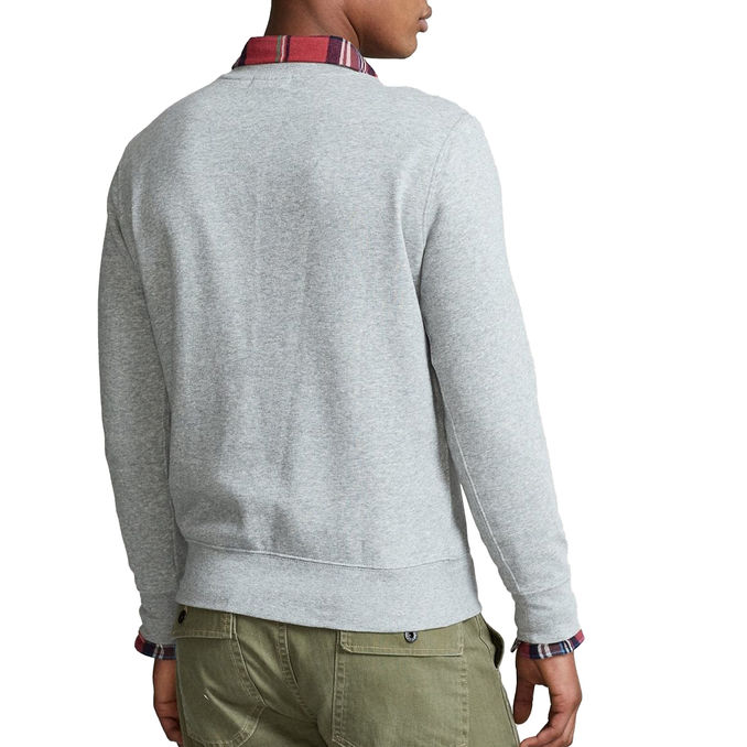 ROUNDNECK SWEATSHIRT TEDDY PATCH Uomo Andover Heather Denim