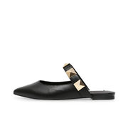 SABOT WITH GOLD STUDS IN LEATHER Woman Black SABOT WITH GOLD STUDS IN LEATHER Woman Black
