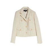 SAGGIO JACKET IN AMMAGLIATO FABRIC Woman Ecru SAGGIO JACKET IN AMMAGLIATO FABRIC Woman Ecru