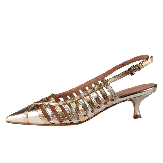 SANDAL CHANEL LAMINATED Woman Silver