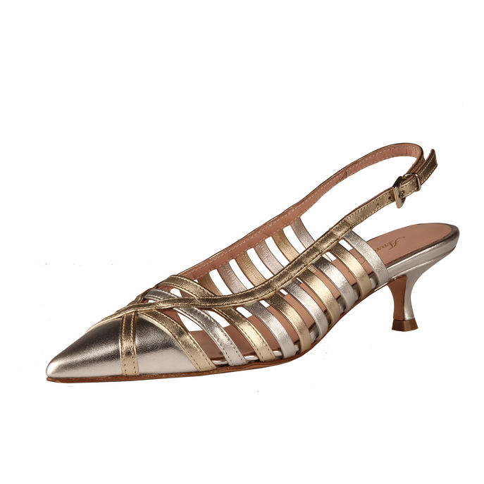 SANDAL CHANEL LAMINATED Woman Silver