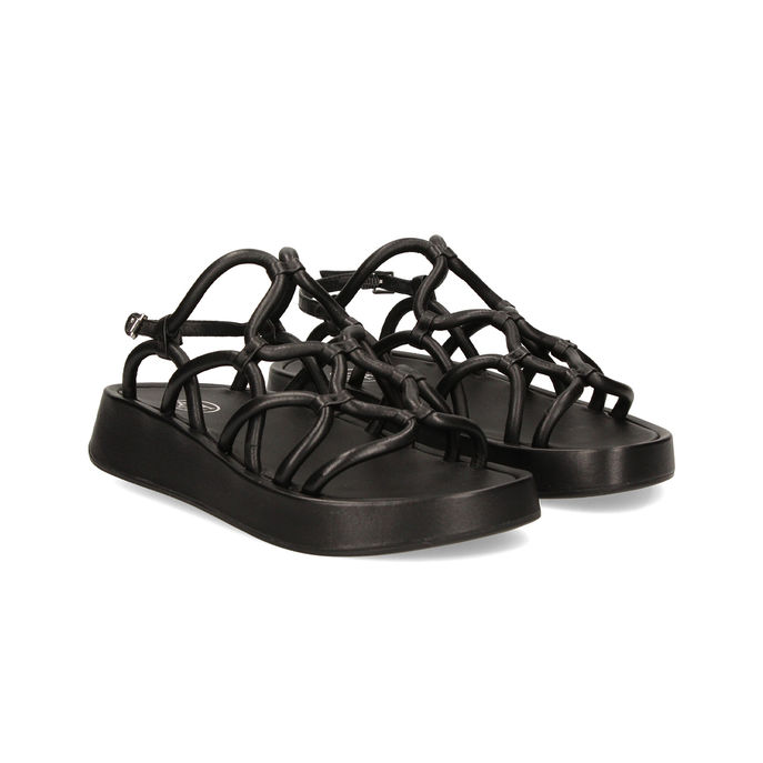 SANDAL NAPPA FOULARD Woman Black