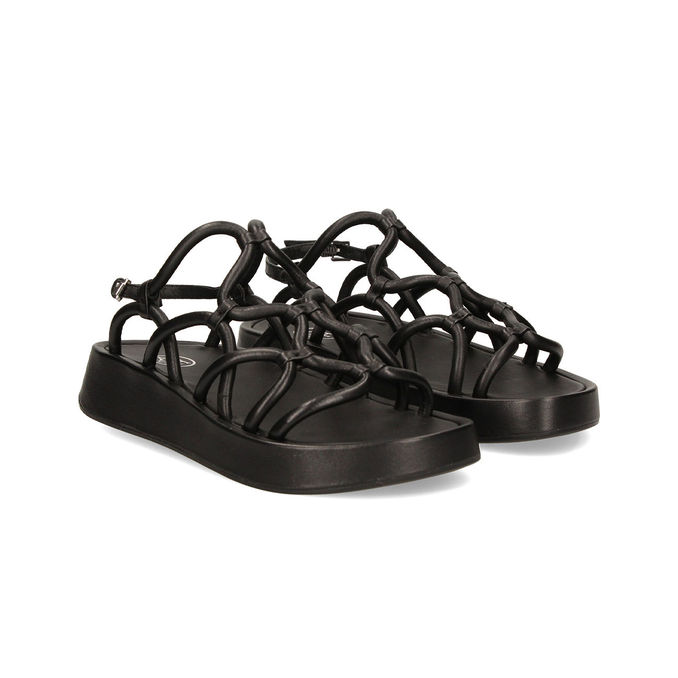SANDAL NAPPA FOULARD Woman Black
