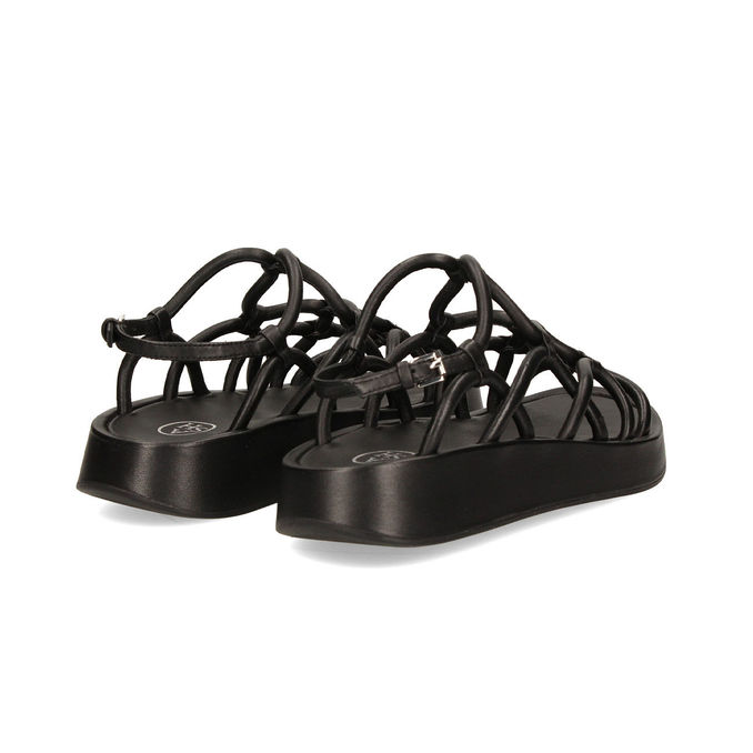 SANDAL NAPPA FOULARD Woman Black