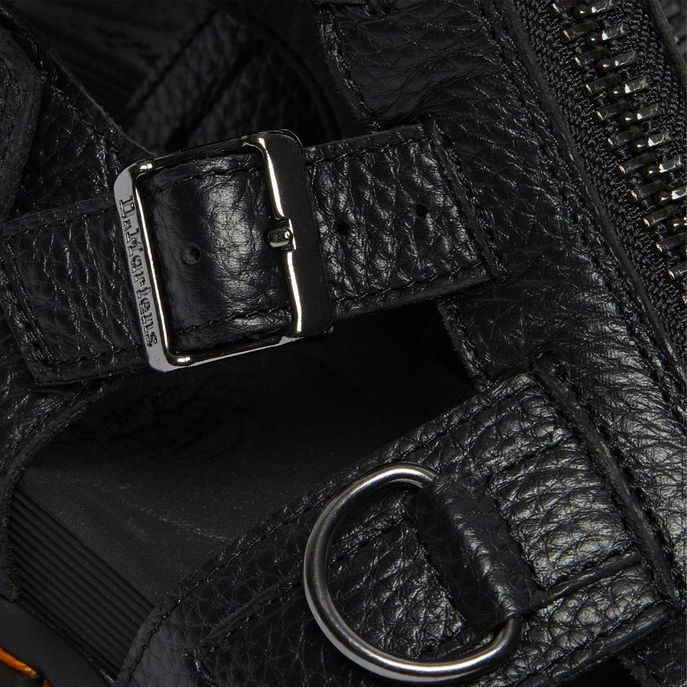 SANDAL OLSON Woman Black Milled Nappa